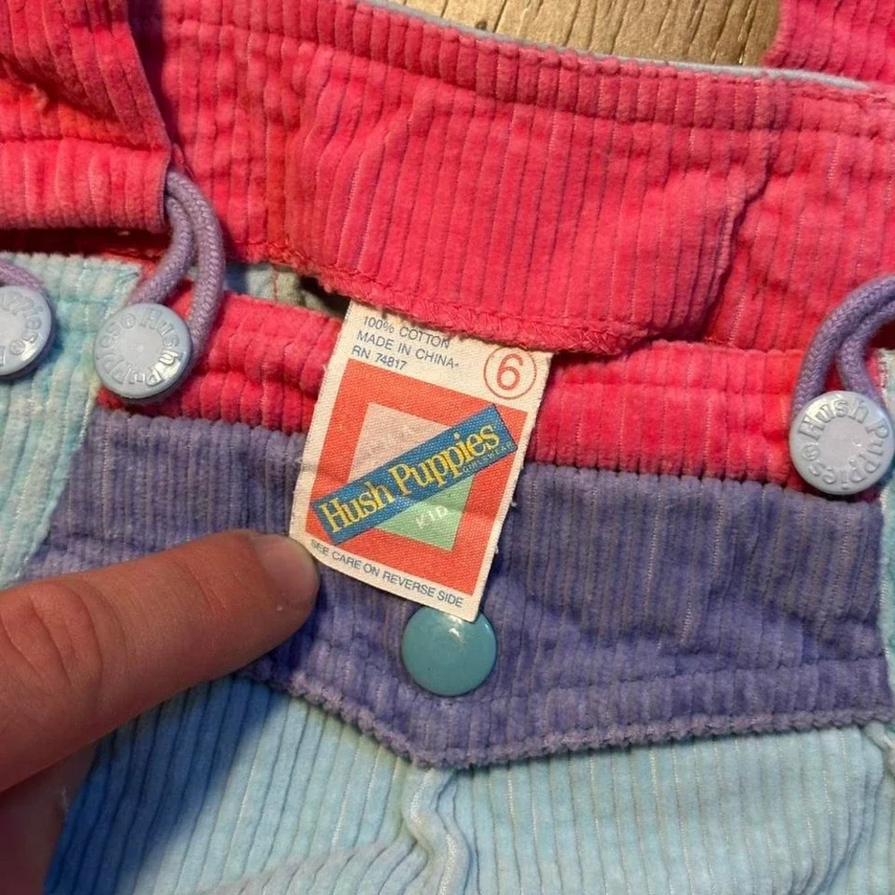 Vintage Hush Puppies Corduroy‎ Overalls Skirt Girls Size 6